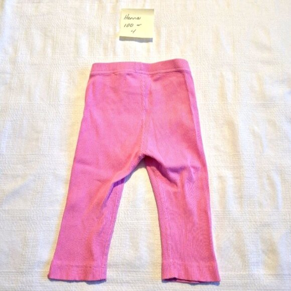 Hanna Andersson girls size 100 or 4 pink ribbed cropped pull on pants, VGUC - Picture 2 of 5